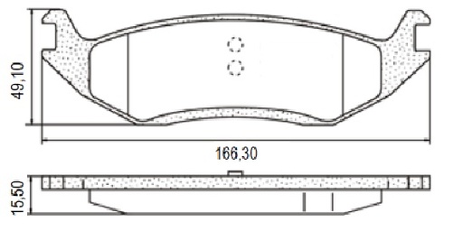 [PD759] [Frasle] PASTILLA RAM 1500 15/  166,3x49x15,5  TRAS