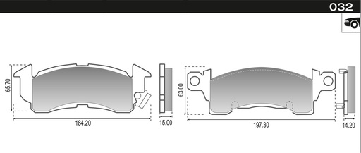 [12001] [Durbloc] PASTILLA C10 SEVEL SILVERADO JEEP  197,3x63x14,2  DEL