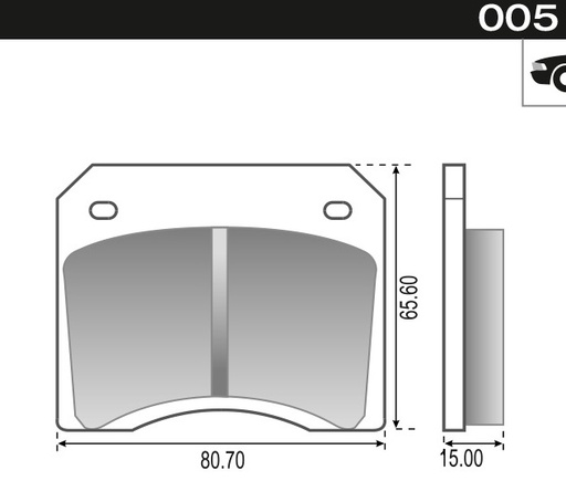 [12016] [Durbloc] PASTILLA 404 504 FIAT 125 1500 1600  80,7x65,6x15,4  DEL