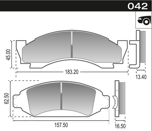 [12028] [Durbloc] PASTILLA F100 F150 F1000 C10 A20 B20 C20  182,9/157,6x62,5/58,4x27,6/20,3  DEL