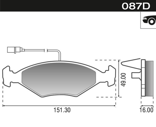 [12077] [Durbloc] PASTILLA PALIO SIENA TEMPRA GIL C/SENSOR  151,3x49,2x18  DEL