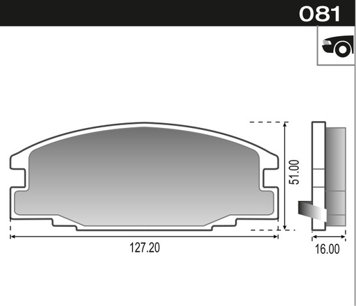 [12093] [Durbloc] PASTILLA LUV ISUZU PICK UP AMIGO  127,2x51x16,5  DEL