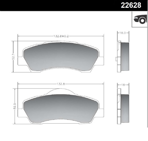 [12328] [Durbloc] PASTILLA PEU 301 C4 C-ELYSEE 16/  132,8x55,5/52,7x18  DEL