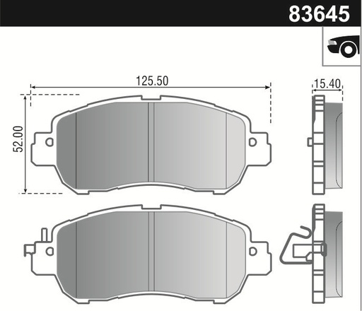 [12345] [Durbloc] PASTILLA KICKS 1.6 17/ VERSA 20/  126x52x15,6  DEL