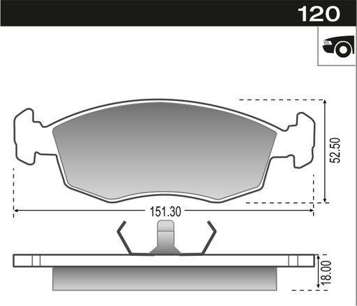 [12520] [Durbloc] PASTILLA POINTER ORION ESCORT XR3  151,3x52,5x18  DEL
