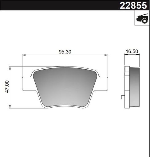 [12555] [Durbloc] PASTILLA C4 08/ 207 307 2.0 16V 04/  95x46,8x17  TRAS