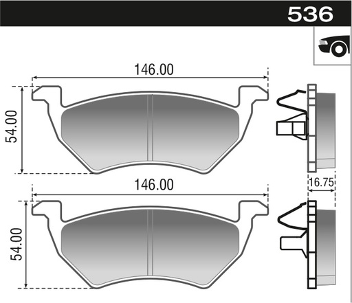 [12936] [Durbloc] PASTILLA GOL TREND VOYAGE SAVEIRO  146x54x17  DEL
