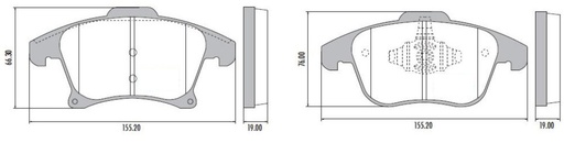 [12331M] [Durbloc] PASTILLA MONDEO 15/  155x66,3x19  DEL
