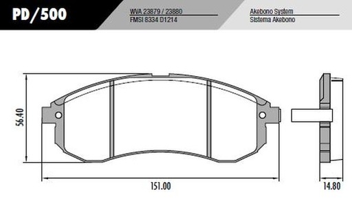 [12334M] [Durbloc] PASTILLA MITSUBISHI L200  151x56,4x14,8  DEL