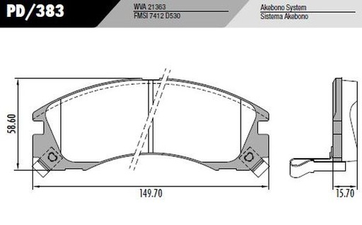 [12335M] [Durbloc] PASTILLA MONTERO ECLIPSE GALANT  149,9x59x16,5  DEL