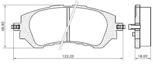 [12347M] [Durbloc] PASTILLA YARIS 1.5 16/  122,2x49x18  DEL