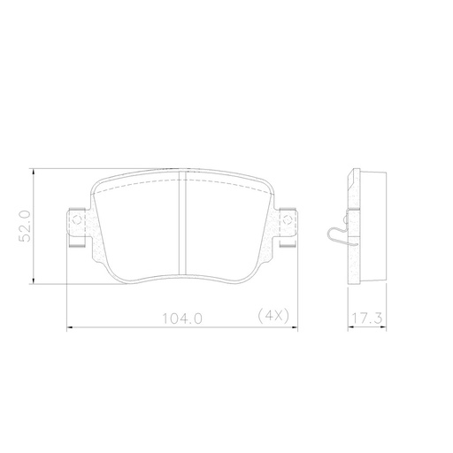 [12352M] [Durbloc] PASTILLA GOLF VII 1.4 TSI PASSAT 14/  104x52x17,2  TRAS