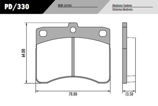 [12361M] [Durbloc] PASTILLA ASIA TOWNER DAIHATSU  78,8x64x13,5  DEL