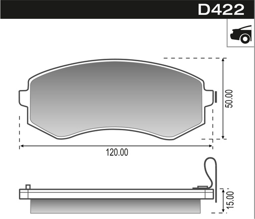 [12422M] [Durbloc] PASTILLA TOYOTA RUNNER RAV4  120x50x15  TRAS