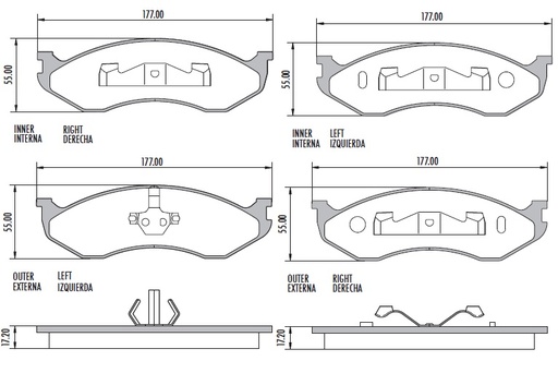 [12477M] [Durbloc] PASTILLA CHEROKEE WRANGLER CARNIVAL  176x53x16  DEL