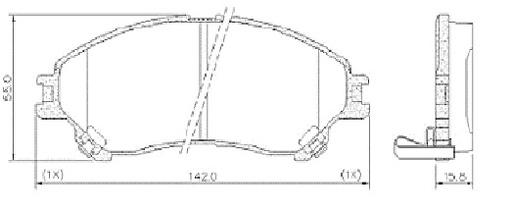 [12478M] [Durbloc] PASTILLA VITARA 1.6 16V 16/  142x55x15,8  DEL