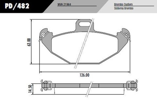 [12751M] [Durbloc] PASTILLA LAGUNA  126x63x14,5  TRAS
