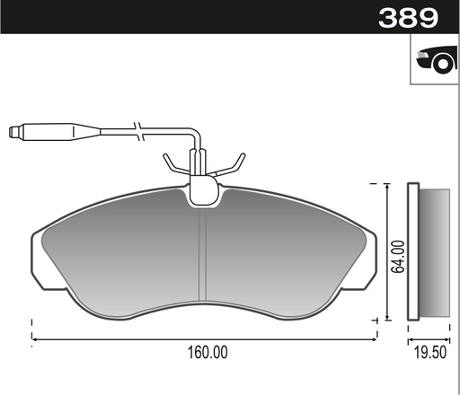 [12789M] [Durbloc] PASTILLA DUCATO BOXER JUMPER C/CABLE  159,9x64,1x19,5  DEL