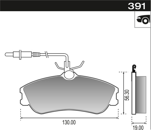 [12791M] [Durbloc] PASTILLA 207 306 PARTNER C/CABLE  130x55,4x18,3  DEL