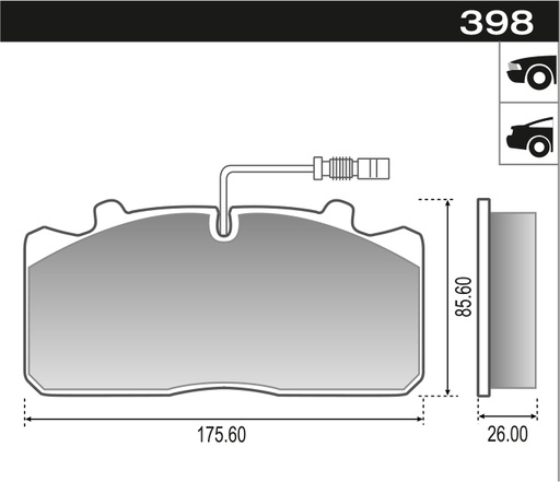 [12798M] [Durbloc] PASTILLA MB 712 C 812 814 914 C 915 98>  175,5x82,5x26  DEL/TRAS