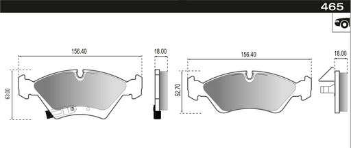 [12865M] [Durbloc] PASTILLA ZAFIRA MERIVA 14"  156,3x62,5/52,6x18/17,2  DEL