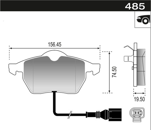 [12885M] [Durbloc] PASTILLA A3 A4 A6 BORA GOLF BEETLE DEL