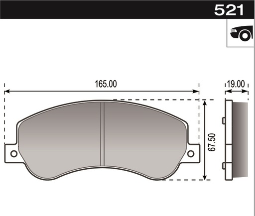 [12921M] [Durbloc] PASTILLA AMAROK 2.0 TD 10>  165x67,5x19  DEL