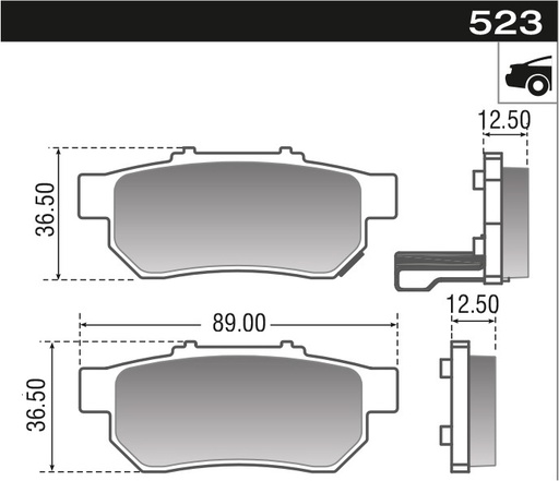 [12923M] [Durbloc] PASTILLA CITY FIT CIVIC  89x36,5x12,5  TRAS