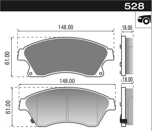 [12928M] [Durbloc] PASTILLA CRUZE LT LTZ TRACKER SONIC  148,5x60,5x18  DEL