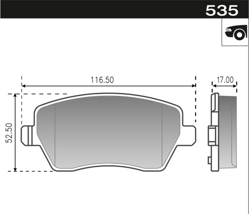 [12935M] [Durbloc] PASTILLA DUSTER LOGAN KANGOO  116,5x52,5x17  DEL