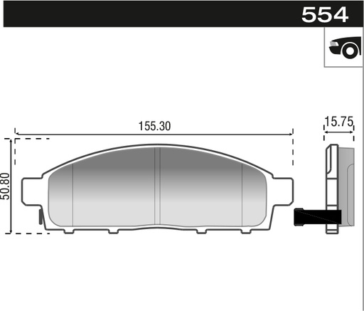 [12954M] [Durbloc] PASTILLA MITSUBISHI L200 TRITON  155,3x50,8x16  DEL