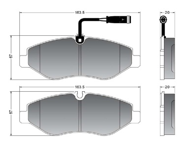 [12972M] [Durbloc] PASTILLA SPRINTER 311 415 12/ VITO  163,2x67x19  DEL