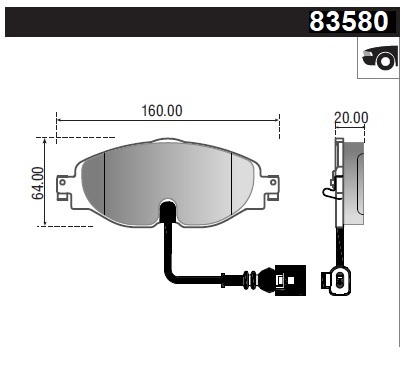 [12980M] [Durbloc] PASTILLA GOLF PASSAT A3 TT C/CABLE  160x64,5x19,3  DEL