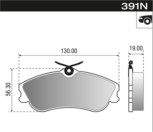 [12791NM] [Durbloc] PASTILLA 207 306 PARTNER XSARA  130x55,4x18,3  DEL