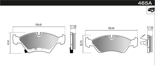[12865AM] [Durbloc] PASTILLA ZAFIRA MERIVA 14"  156,3x62,5/52,6x18/17,2  DEL