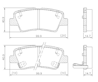[PD2280] [Frasle] PASTILLA TUCSON 1.6 T 17/ VELOSTER TRAS