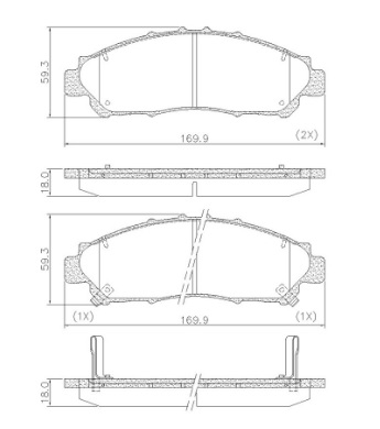 [PD2309] [Frasle] PASTILLA TOYOTA HI ACE 19/ 170x59.3x18 DEL